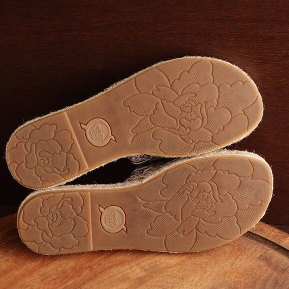 Born Sandals Womens SZ 9M Beige BLK Snake Print Leather Slide Espadrille Shoes - Picture 9 of 11